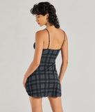 Plaid Mood Sleeveless A-Line Mini Dress, a trendy black mini dress featuring modern details and a fresh seasonal hue, perfect for creating chic 2025 looks.
