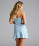 Shine with confidence, elegance, and standout style in the Lovely In Eyelet A-Line Mini Dress—a light blue graduation dress designed with a fresh silhouette and the latest trends.