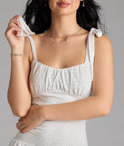 Shine with confidence, elegance, and standout style in the Life Is Sweet Eyelet Bodycon Ruffle Mini Dress—a white graduation dress designed with a fresh silhouette and the latest trends.