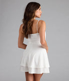 Shine with confidence, elegance, and standout style in the Pretty Vibes Eyelet Knit Layered Skater Dress—a white graduation dress designed with a fresh silhouette and the latest trends.