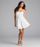Shine with confidence, elegance, and standout style in the Pretty Vibes Eyelet Knit Layered Skater Dress—a white graduation dress designed with a fresh silhouette and the latest trends.