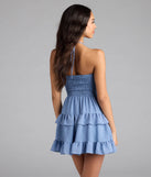 Blissful Cutie Halter Cutout Skater Dress