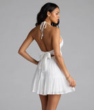 Sweet Talker Strappy Back Halter Skater Mini Dress