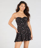Make a bold statement in the Exquisite Charm A-Line Floral Mini Dress in black, the perfect spring dress for weddings, cocktail hours, nights out, and/or seasonal celebrations.
