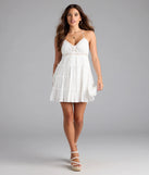 Shine with confidence, elegance, and standout style in the Sweetest Thing Strappy Back Halter Babydoll Dress—a ivory graduation dress designed with a fresh silhouette and the latest trends.