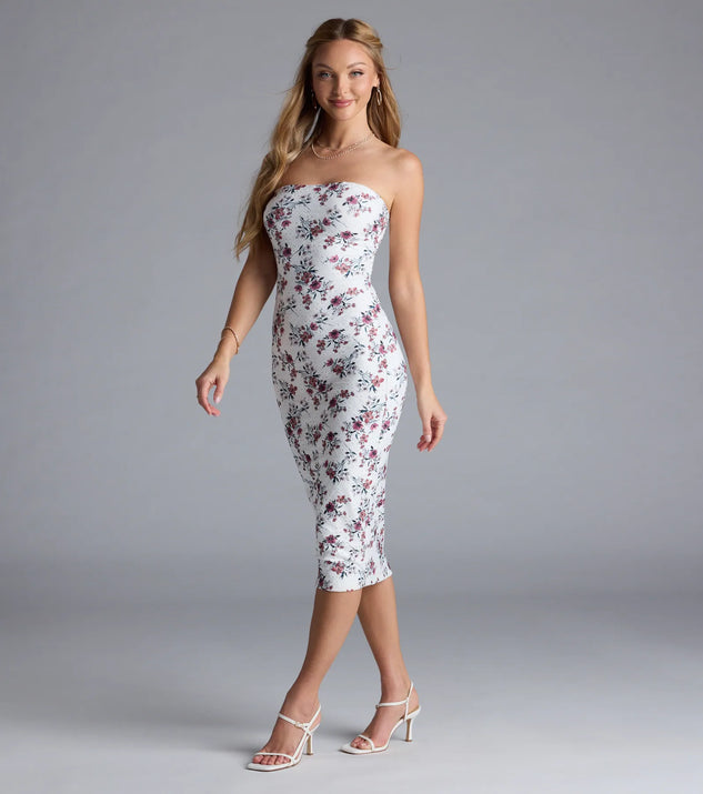 Blissful Cutie Floral Bodycon Midi Dress | Windsor