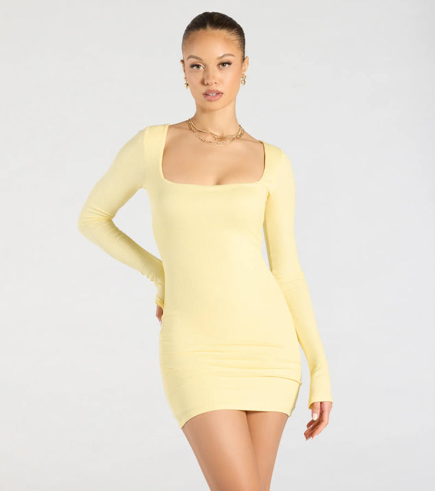 Make a bold statement in the Remarkable Allure Long Sleeve Mini Dress in yellow, the perfect spring dress for weddings, cocktail hours, nights out, and/or seasonal celebrations.
