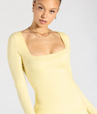 Flaunt your silhouette in the tight Remarkable Allure Long Sleeve Mini Dress in yellow, a bodycon dress that empowers your look with bold style and effortless edge.