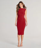 With its mid-calf hem and popular flattering fit, the Dinner Downtown Sleeveless Ruched Midi Dress in red nails the balance of trend and ease, redefining go-to midi dresses for any occasion.