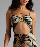Destination Cutie Tropical Cutout Slit Maxi Dress