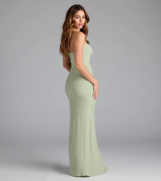 Vacay Mode Buckle Cutout Slit Maxi Dress