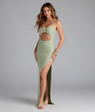Vacay Mode Buckle Cutout Slit Maxi Dress