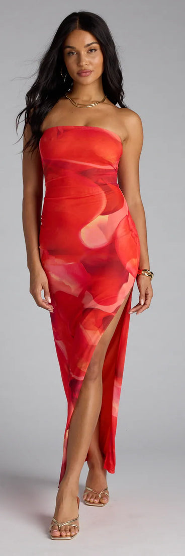 Dance To My Rhythm Abstract Tube Maxi Dress