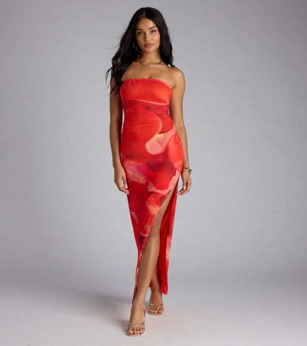 Dance To My Rhythm Abstract Tube Maxi Dress Windsor