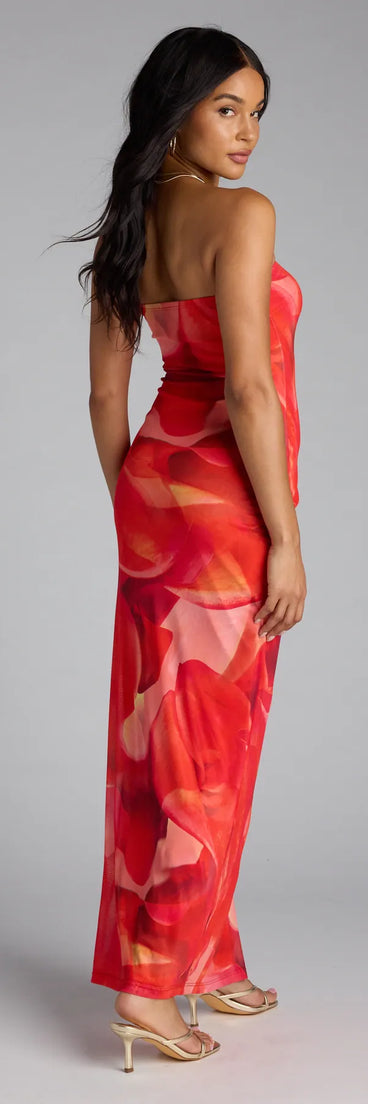 Dance To My Rhythm Abstract Tube Maxi Dress