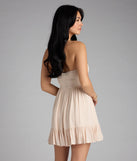 Breezy Charm Halter Babydoll Mini Dress