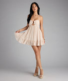 Breezy Charm Halter Babydoll Mini Dress
