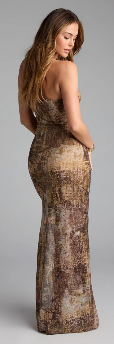 Slay All Day Paisley Mesh Maxi Dress