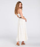 The Breezy Chic Belted A-Line Maxi Dress in ivory brings sleek style to any graduation outfit, from cap and gown to after-party.