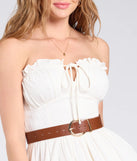 The Breezy Chic Belted A-Line Maxi Dress is a flowy, ivory maxi dress that moves with you from sunny days to elevated nights in effortless style.
