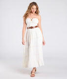 Whether you're headed to brunch or running errands, the Breezy Chic Belted A-Line Maxi Dress in ivory delivers effortless style in a breathable, go-to casual dress.
