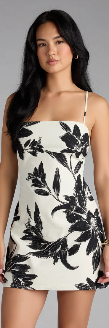 Destination Summer Tropical Linen Mini Dress