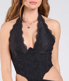 Make a bold statement in the In Love And Lace Halter Cutout Lace Mini Dress in black, the perfect summer dress for weddings, cocktail hours, nights out, and/or seasonal celebrations.