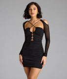 Flaunt your silhouette in the tight Diamond In The Rough Cold Shoulder Bodycon Mini Dress in black, a bodycon dress that empowers your look with bold style and effortless edge.