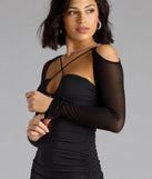 Bring high-impact style to your nightlife in the Diamond In The Rough Cold Shoulder Bodycon Mini Dress, a bold black club dress made for dancing, parties, and unforgettable nights.