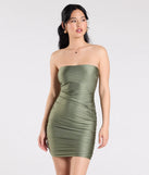 Shine with confidence, elegance, and standout style in the Keep It Smooth Bodycon Mini Dress—a sage green graduation dress designed with a fresh silhouette and the latest trends.