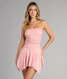Starry Eyes Strapless Rhinestone Mini Dress