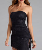 Bring high-impact style to your nightlife in the On The Town Strapless Slit Mini Dress, a bold black club dress made for dancing, parties, and unforgettable nights.