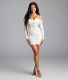 See Me Shining Glitter Off-The-Shoulder Mini Dress