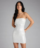 Own your moment in the Shimmer All Night Strapless Sequin Mini Dressin white, a standout 2025 Homecoming Dress that captures all the glam and energy of the night.