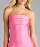 Step into summer looking effortlessly chic in the So Your Vibe Strapless A-line Mini Dress in pink, a must-have Windsor dress for your warm-weather wardrobe.
