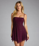 Steal the spotlight in the Sparkling Perfection Rhinestone A-Line Mini Dress in wine, a fiery pick from the red homecoming dresses collection designed for bold entrances.