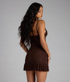 Let's Have Some Fun Lace Bodycon Ruffle Mini Dress