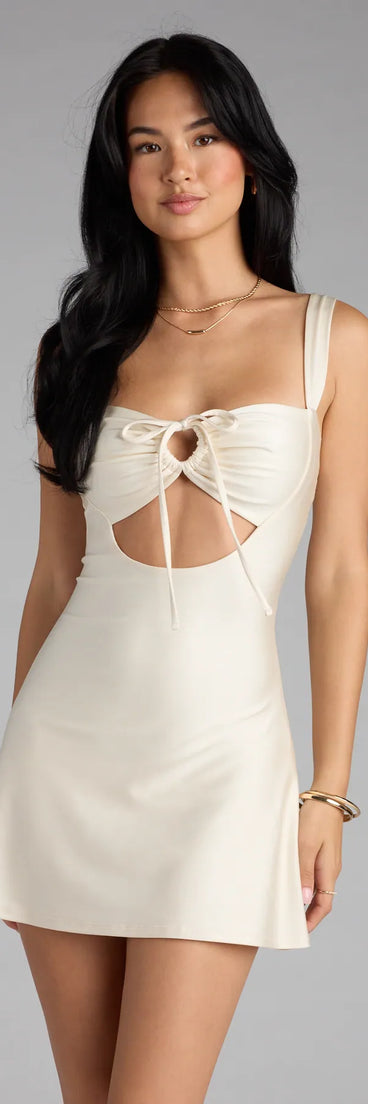 The All I Wanted Cutout A-Line Mini Dress is your new go-to ivory dress—effortless, versatile, and made to update your fall style in seconds.