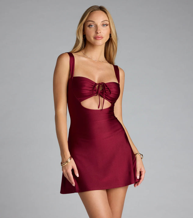 Windsor All I Wanted Cutout A-Line Mini Dress in Ivory | Size: M | Knit Fabric Windsor All I Wanted Cutout A-Line Mini Dress in Ivory | Size: M | Knit Fabric
