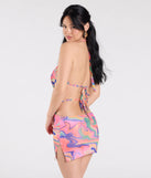 Own every entrance in the Bring The Heat Halter Open Back Abstract Mini Dress, a pink party dress perfect for milestone birthdays and grad parties, or dancing through summer nights and unforgettable bachelorette celebrations.