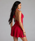 All This Allure Strappy Halter A-Line Skater Dress