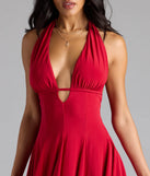 All This Allure Strappy Halter A-Line Skater Dress