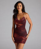 Bring high-impact style to your nightlife in the Sun Goes Down Halter Abstract Bodycon Mini Dress, a bold brown club dress made for dancing, parties, and unforgettable nights.