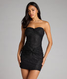Sparkle Era Glitter Strapless Mini Dress