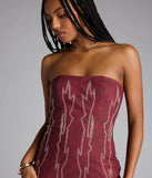 Western Baddie Strapless Lace-Up Mini Dress