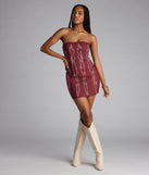 Western Baddie Strapless Lace-Up Mini Dress