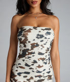 Greener Pastures Cow Print Sequin Tube Mini Dress