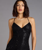 So Glam Sequin Lace-Up Bodycon Mini Dress