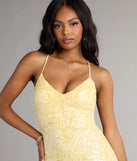 Radiant Allure Lace-Up Sequin Mini Dress