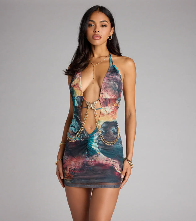 Nightlife Fantasy Butterfly Mesh Mini Dress | Windsor
